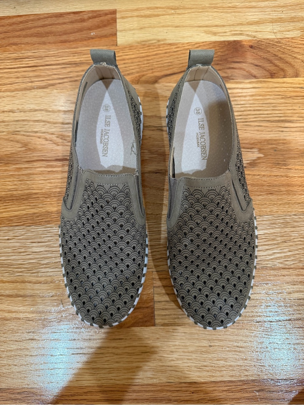 ISLE Jacobsen Taupe Patterned Slip-On Sneakers